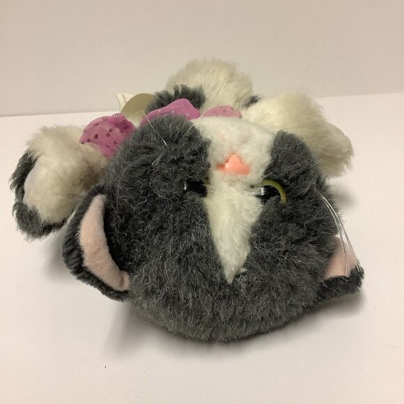 Vintage 1992 Tyco Kitty Kitty Kittens Plush Charcoal Grey & White Purrs READ - Picture 7 of 14